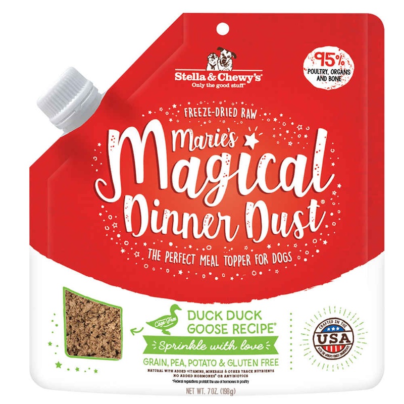 Stella & Chewys Maries Magical Dinner Dust Duck Duck Goose Freeze-Dried Dog Food Topper 7oz