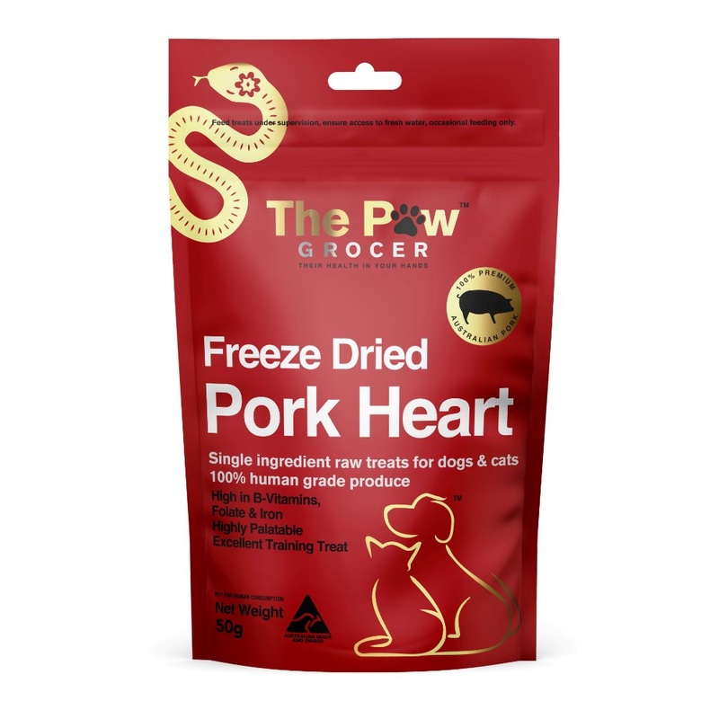 20% OFF: The Paw Grocer Limited CNY Pork Heart Freeze Dried Treats For Cats & Dogs 50g
