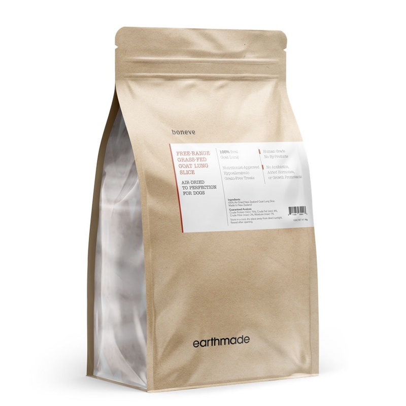 25% OFF: Boneve Earthmade Free-Range Grass-Fed Goat Lung Slice Air-Dried Dog Treats 70g