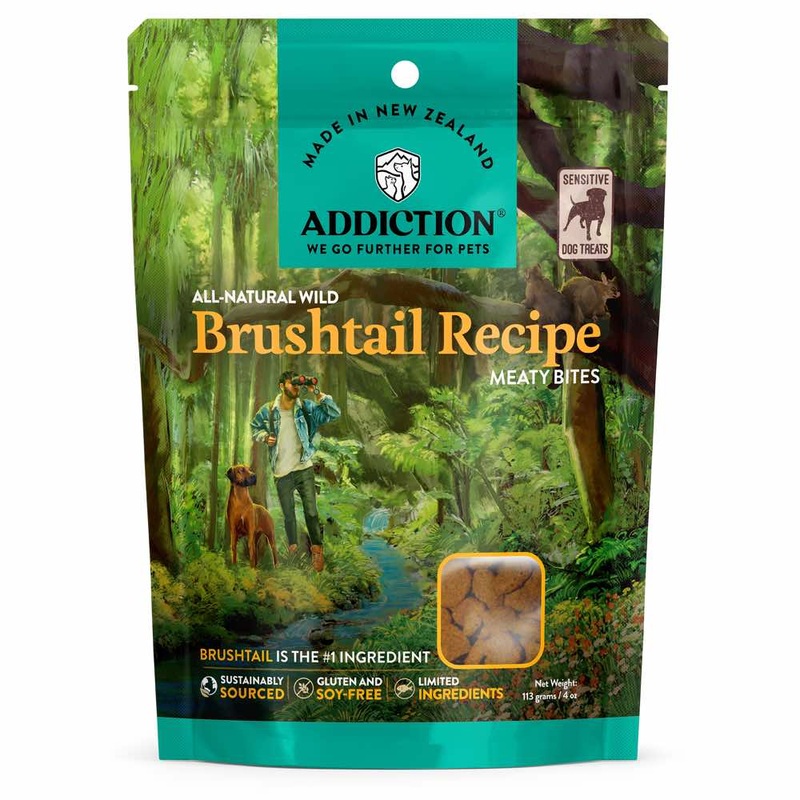 20% OFF: Addiction Meaty Bites Wild Brushtail Grain Free Dog Treats 4oz