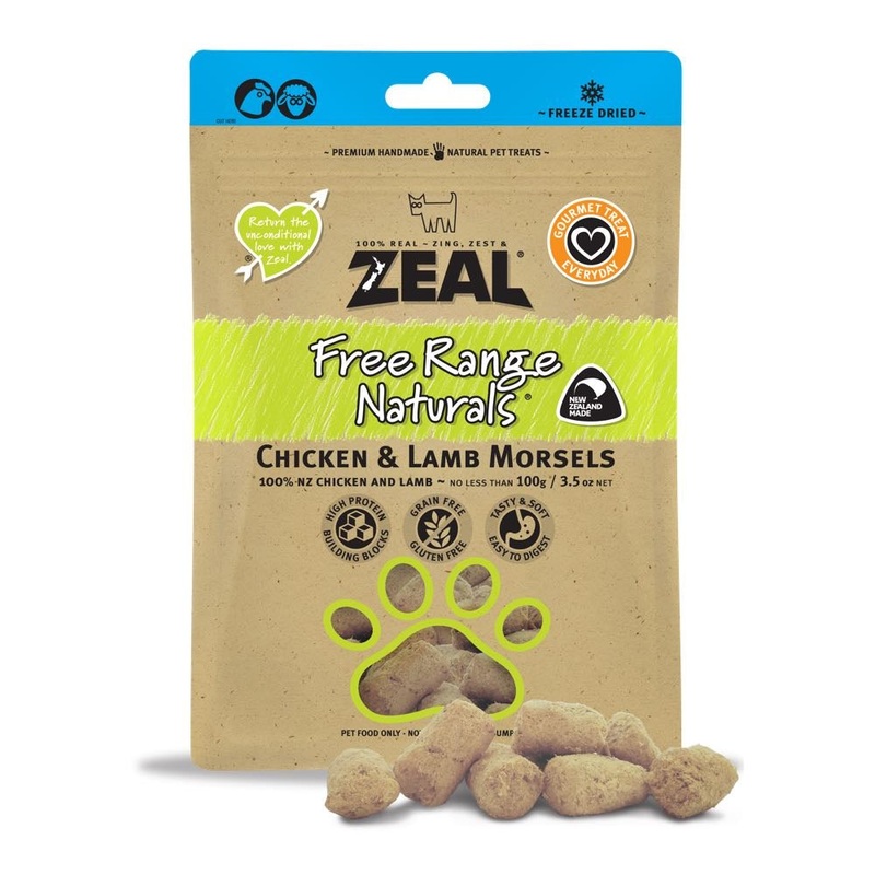 'BUNDLE DEAL (Exp 19Sep25)': Zeal Free Range Naturals Chicken & Lamb Morsels Dog Treats 100g