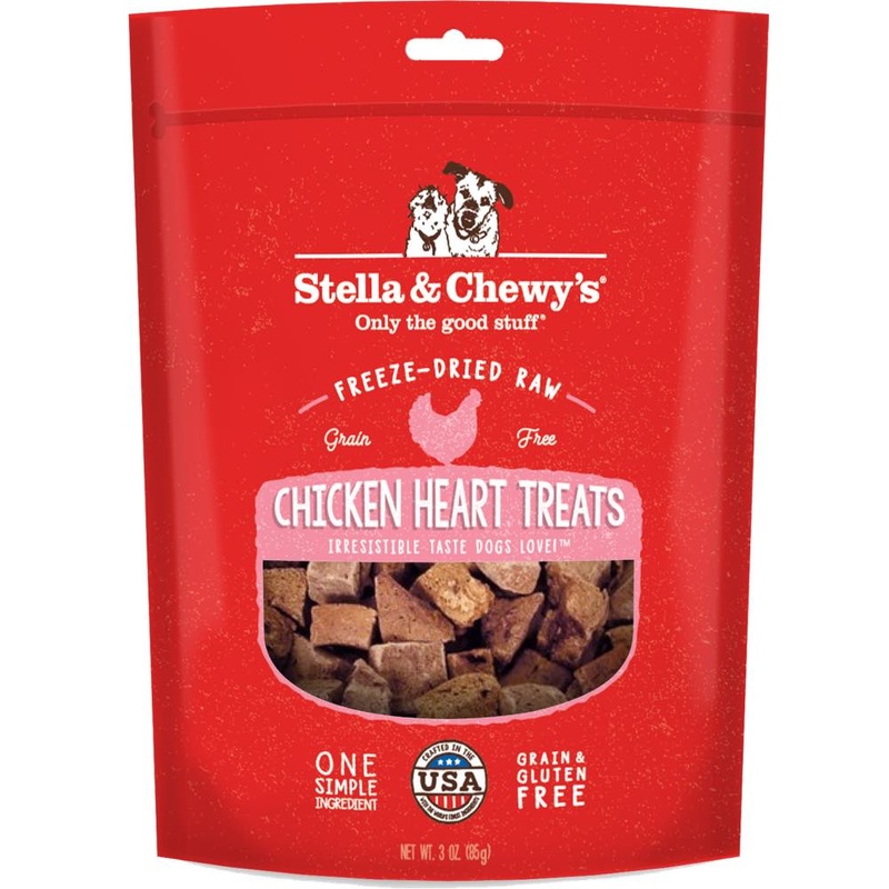 $1 OFF (Exp 3Jun25): Stella & Chewys Chicken Heart Single Ingredient Grain-Free Freeze-Dried Dog Treats 3oz