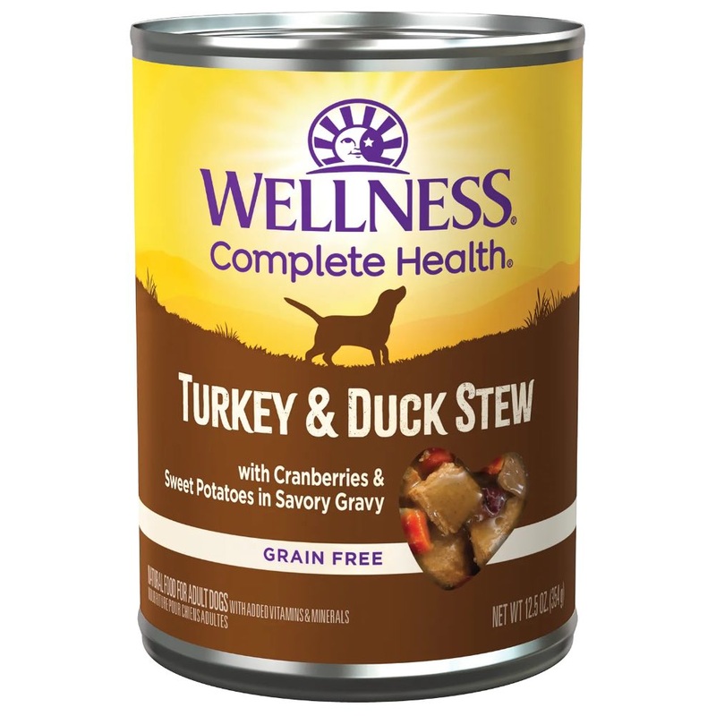 Wellness Complete Health Turkey & Duck Stew With Cranberries & Sweet Potatoes Grain-Free Canned Dog Food 354g