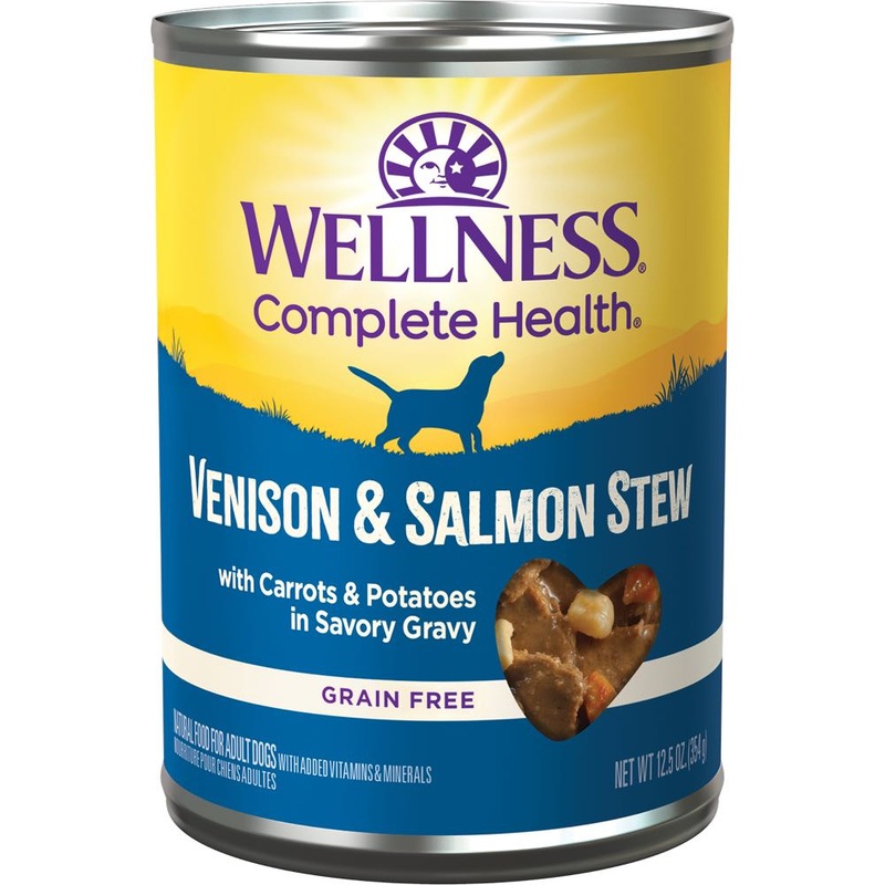 Wellness Complete Health Venison & Salmon Stew With Carrots & Potatoes Grain-Free Canned Dog Food 354g