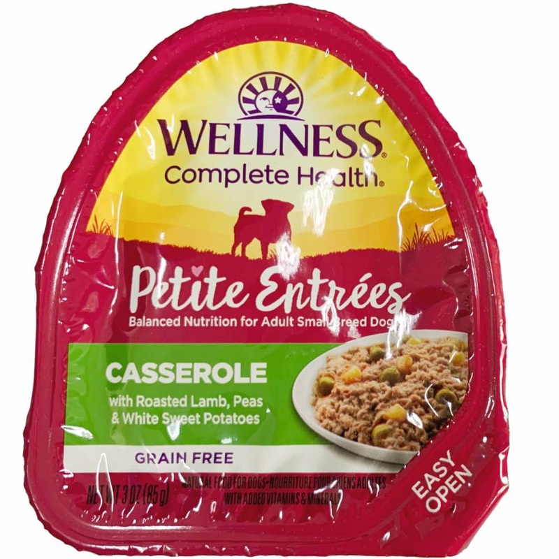Wellness Petite Entrees Casserole Roasted Lamb Grain-Free Tray Dog Food 85g