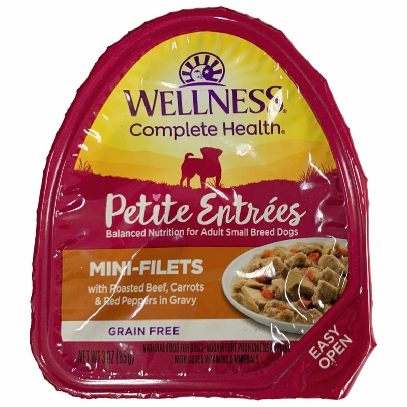Wellness Petite Entrees Mini-Filets Roasted Beef in Gravy Grain-Free Tray Dog Food 85g
