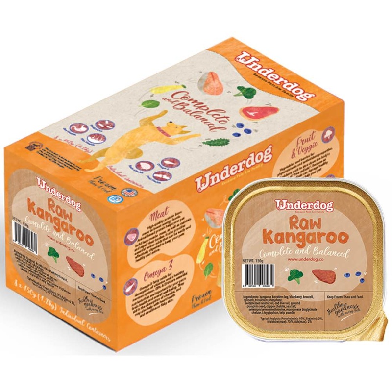 Underdog Raw Kangaroo Complete & Balanced Frozen Dog Food 1.2kg
