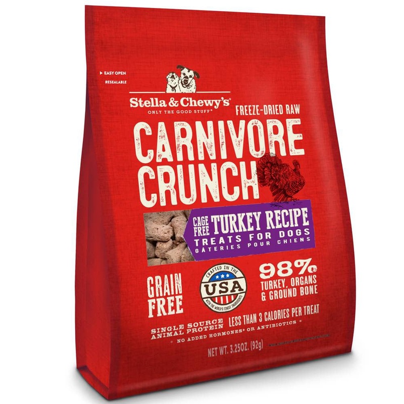 Stella & Chewys Carnivore Crunch Turkey Grain-Free Freeze-Dried Dog Treats 3.25oz