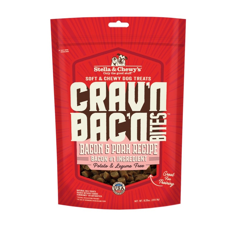 Stella & Chewys Crav'n Bac'n Bites Bacon & Pork Dog Treats 8.25oz