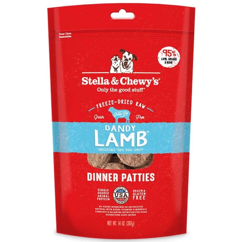 Stella & Chewys Dandy Lamb Dinner Patties Grain-Free Freeze-Dried Raw Dog Food