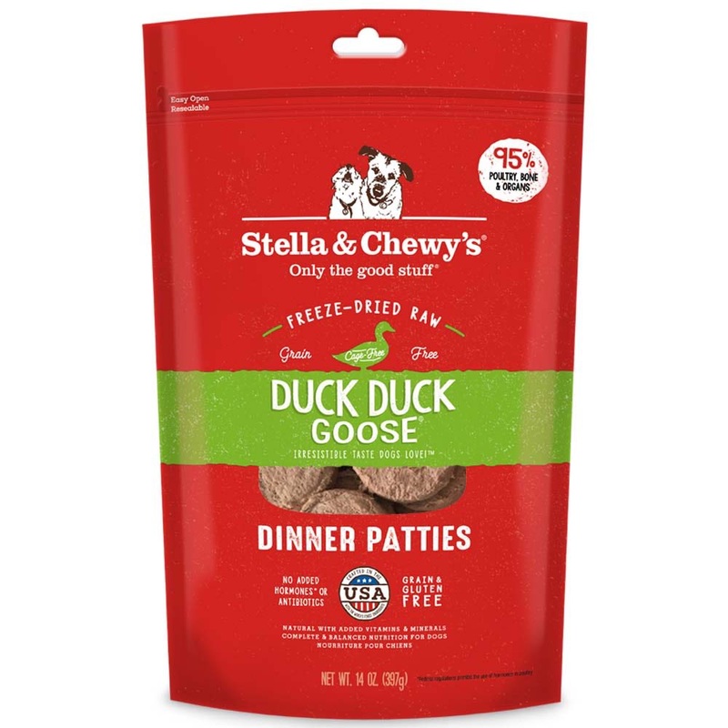 Stella & Chewys Duck Duck Goose Dinner Patties Grain-Free Freeze-Dried Raw Dog Food