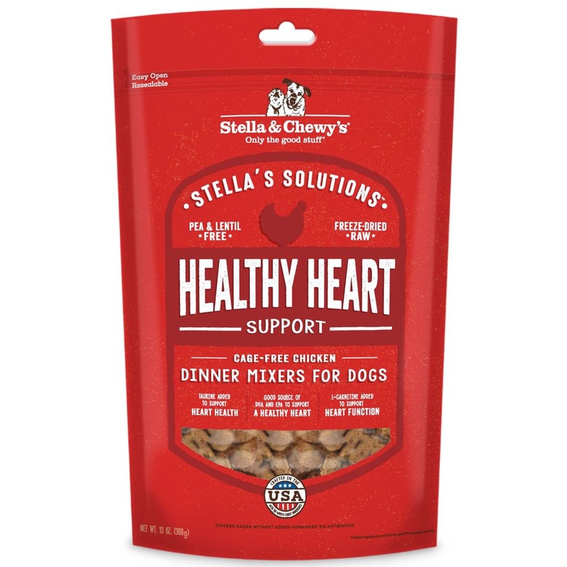 Stella & Chewys Stellas Solutions Healthy Heart Support Chicken Grain-Free Freeze-Dried Raw Dog Food 13oz (Exp Sep 2025)