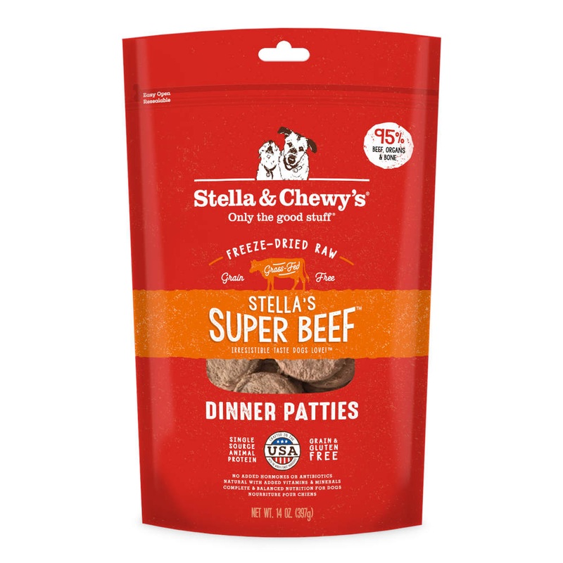 Stella & Chewys Stellas Super Beef Dinner Patties Grain-Free Freeze-Dried Raw Dog Food