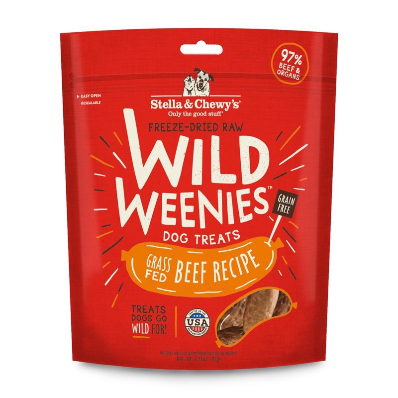 Stella & Chewys Wild Weenies Grass-Fed Beef Grain-Free Freeze-Dried Raw Dog Treats 3.25oz