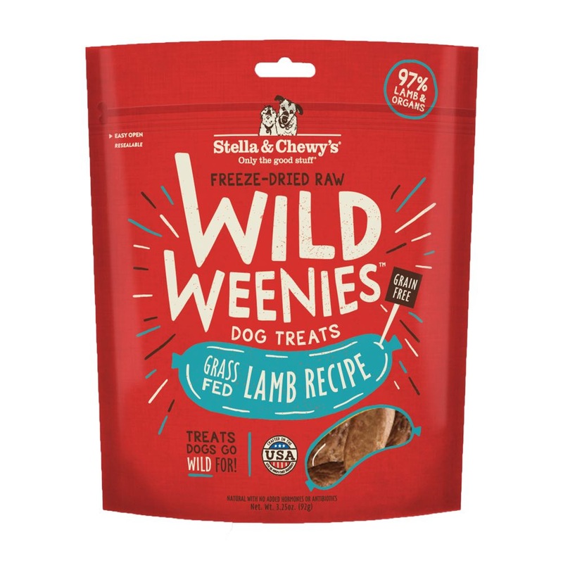 Stella & Chewys Wild Weenies Lamb Recipe Grain-Free Freeze-Dried Dog Treats 3.25oz