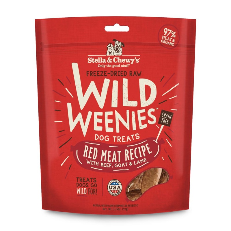 Stella & Chewys Wild Weenies Red Meat Recipe Grain-Free Freeze-Dried Raw Dog Treats 3.25oz (Exp 18Oct25)