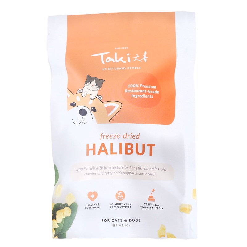 Taki Canadian Halibut Fish Freeze-Dried Treats For Cats & Dogs 60g