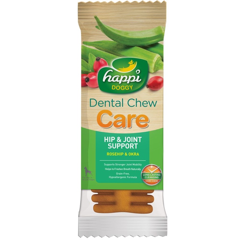 10 FOR $15: Happi Skippi (Doggy) Care Rosehip & Okra Hip & Joint Support Grain-Free Dental Dog Chew 25g
