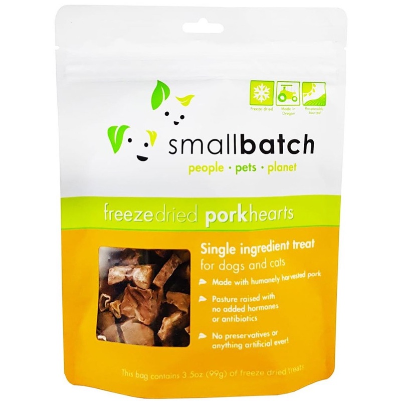 10% OFF (Exp 18Nov25): Smallbatch Pork Hearts Freeze Dried Cat & Dog Treats 3.5oz