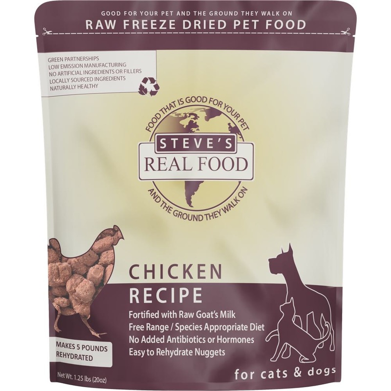 'BUNDLE DEAL+FREE FD TREATS': Steve's Real Food Chicken Grain-Free Freeze-Dried Raw Food For Cats & Dogs 20oz