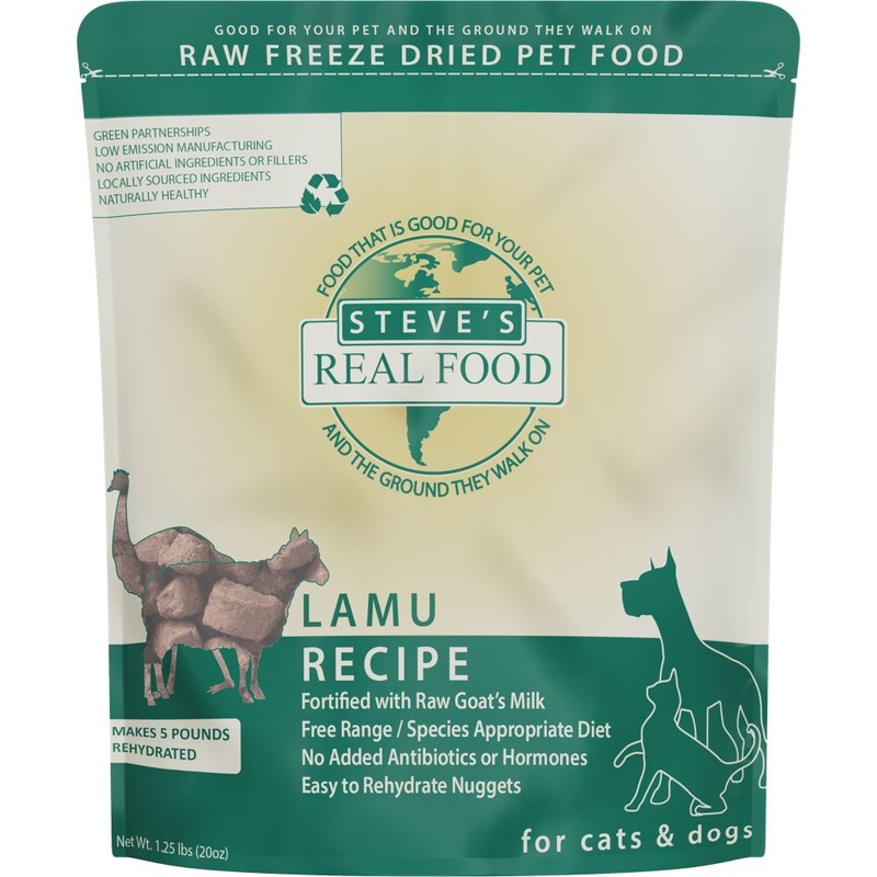 'BUNDLE DEAL+FREE FD TREATS': Steve's Real Food Lamu Grain-Free Freeze-Dried Raw Food For Cats & Dogs 20oz
