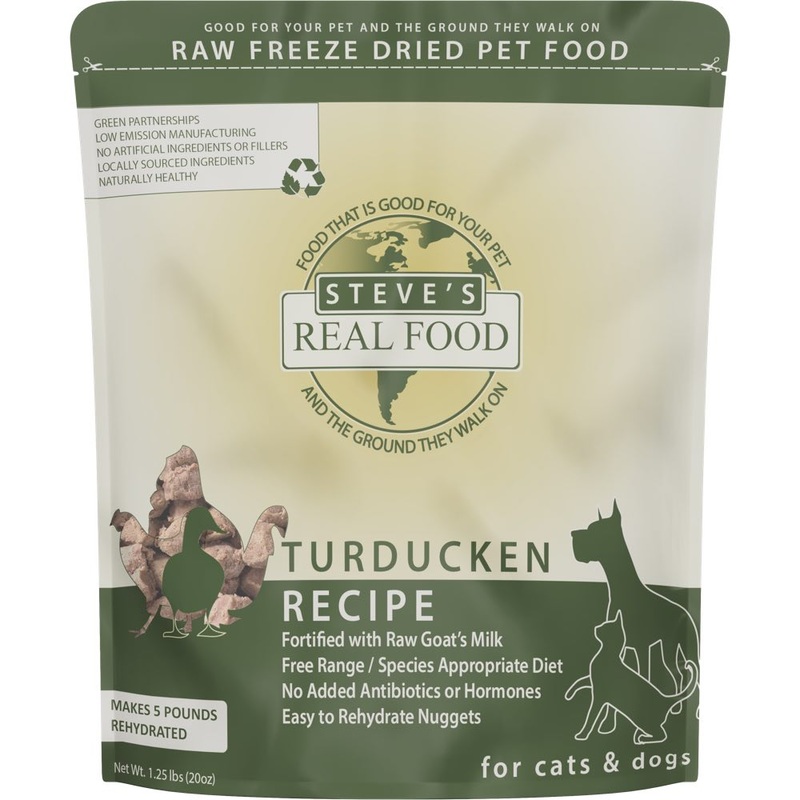 'BUNDLE DEAL+FREE FD TREATS': Steve's Real Food Turducken Grain-Free Freeze-Dried Raw Food For Cats & Dogs 20oz