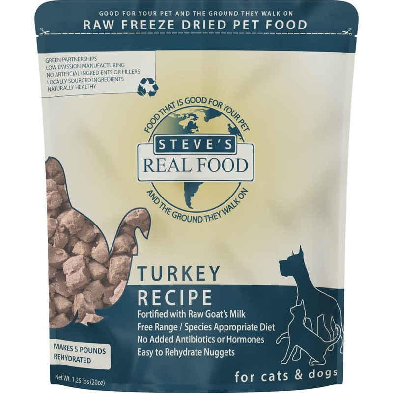 'BUNDLE DEAL+FREE FD TREATS': Steve's Real Food Turkey Grain-Free Freeze-Dried Raw Food For Cats & Dogs 20oz