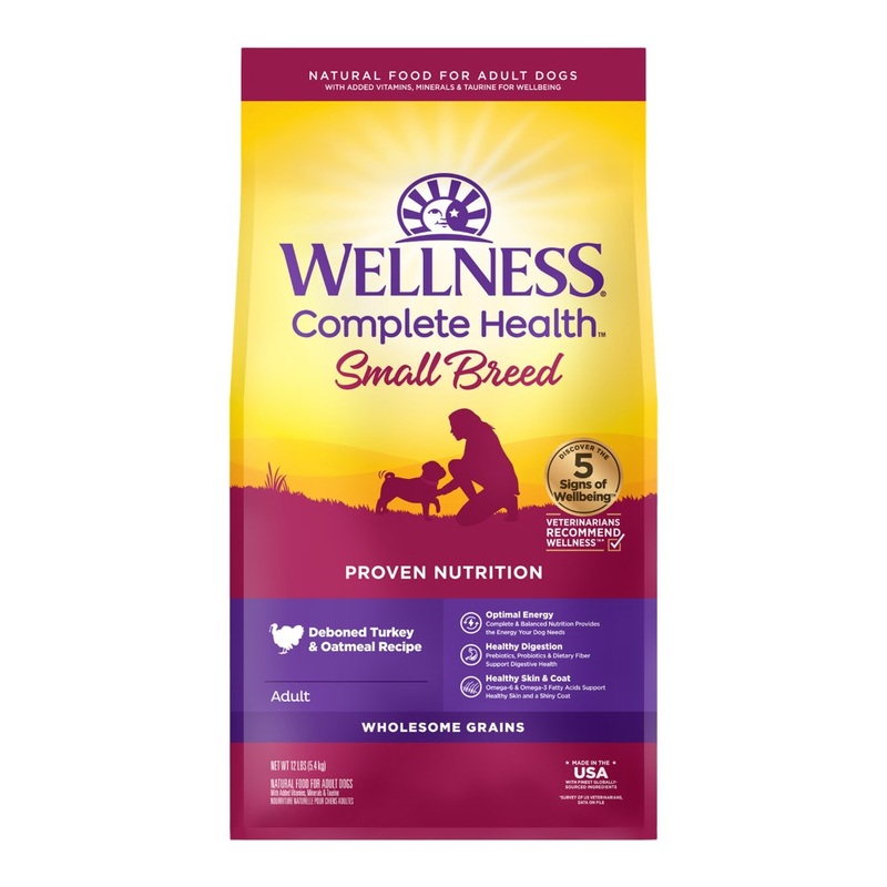 'BUNDLE DEAL/FREE FD TREATS': Wellness Complete Health Small Breed Adult Turkey & Oatmeal Dry Dog Food