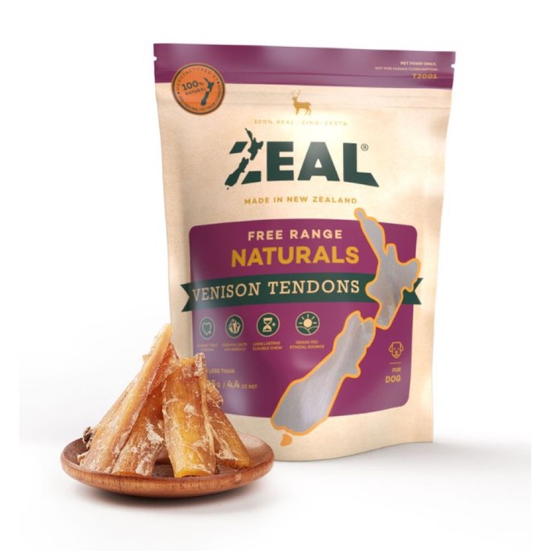 'BUNDLE DEAL': Zeal Free Range Naturals Venison Tendons Dog Treats 125g
