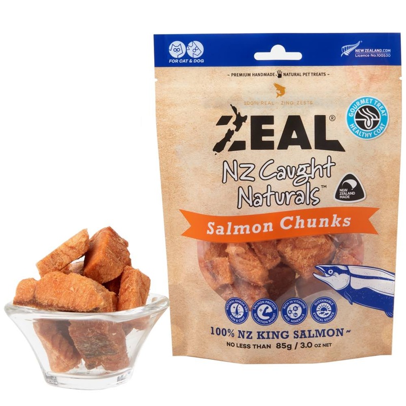 'BUNDLE DEAL': Zeal Wild Caught Naturals Salmon Chunks Grain-Free Treats For Cats & Dogs 85g
