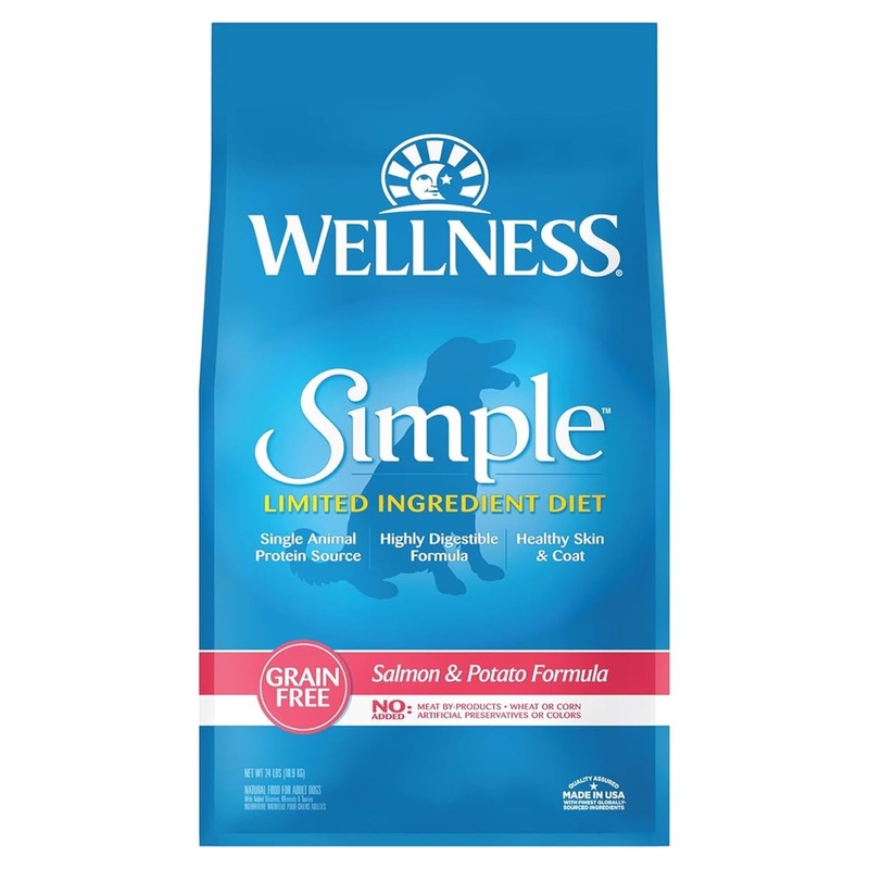 'FREE FD TREATS': Wellness Simple Grain-Free Salmon & Potato Formula Adult Dry Dog Food 24lb