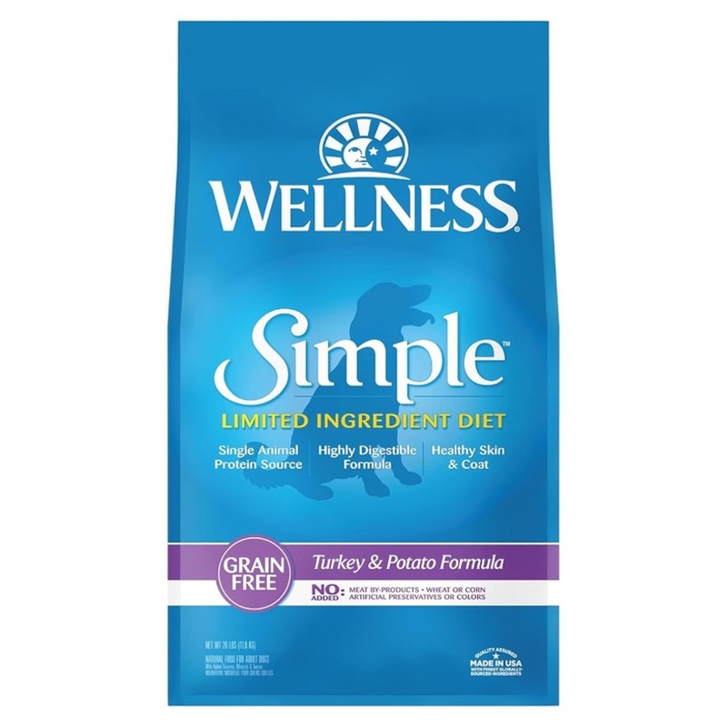 'FREE FD TREATS': Wellness Simple Grain-Free Turkey & Potato Formula Adult Dry Dog Food 26lb