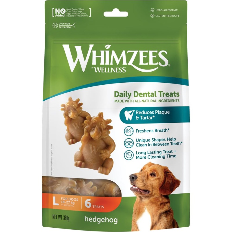 $1 OFF (Exp Dec 25): Whimzees Hedgehog Large Grain-Free Dental Dog Treats 6pc