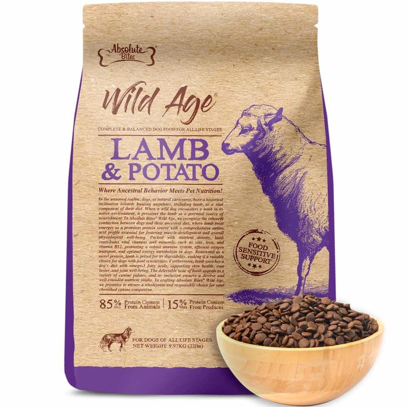 '35% OFF 3.3lb(Exp 5Nov25)+FREE TREATS': Absolute Bites Wild Age Lamb & Potato Dry Dog Food