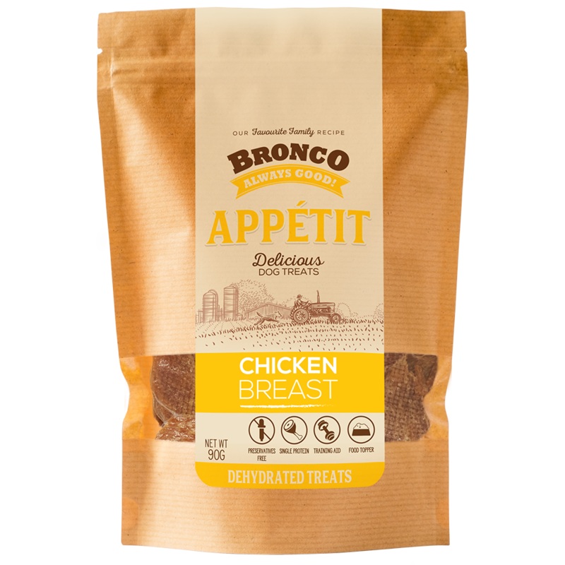 $4 OFF: Bronco Appetit Chicken Breast Dehydrated Dog Treats 90g