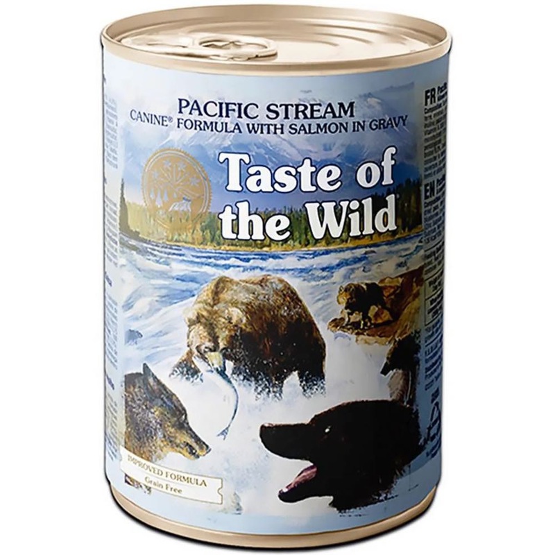 '50% OFF (Exp Oct 25)': Taste Of The Wild Pacific Stream Smoked Salmon In Gravy Canned Dog Food 390g