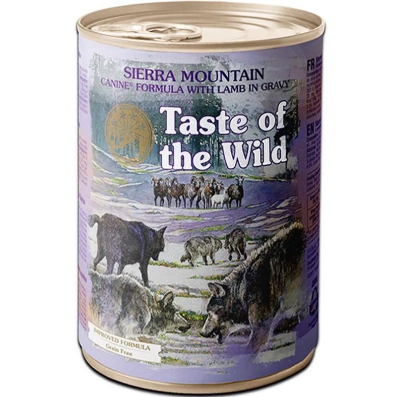 '50% OFF (Exp Oct 25)': Taste Of The Wild Sierra Mountain Roasted Lamb In Gravy Canned Dog Food 390g
