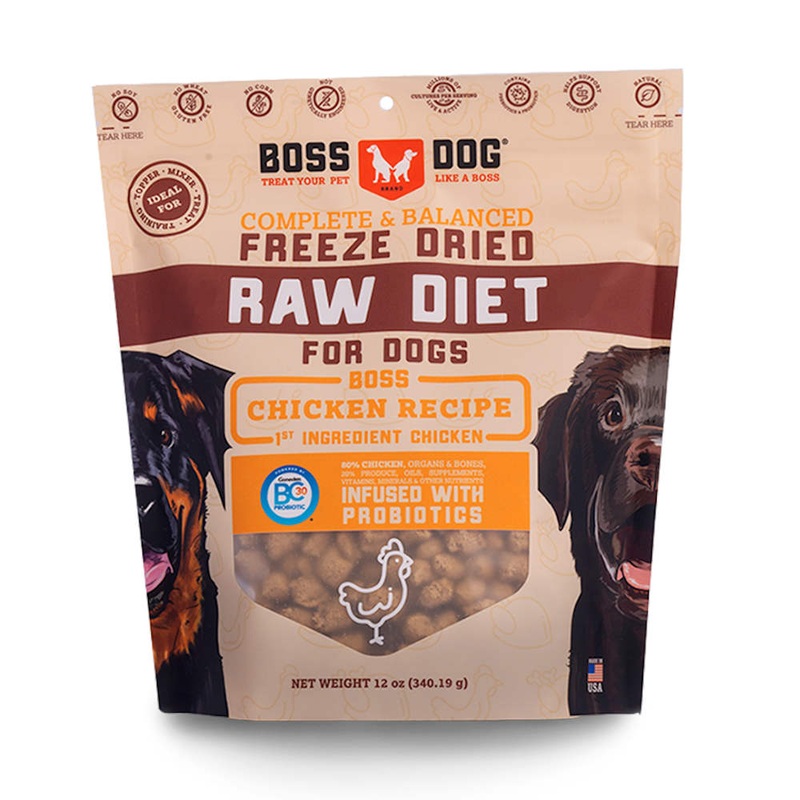 'BUNDLE DEAL w FREE FD TREATS': Boss Dog Chicken Grain-Free Freeze-Dried Raw Dog Food 12oz