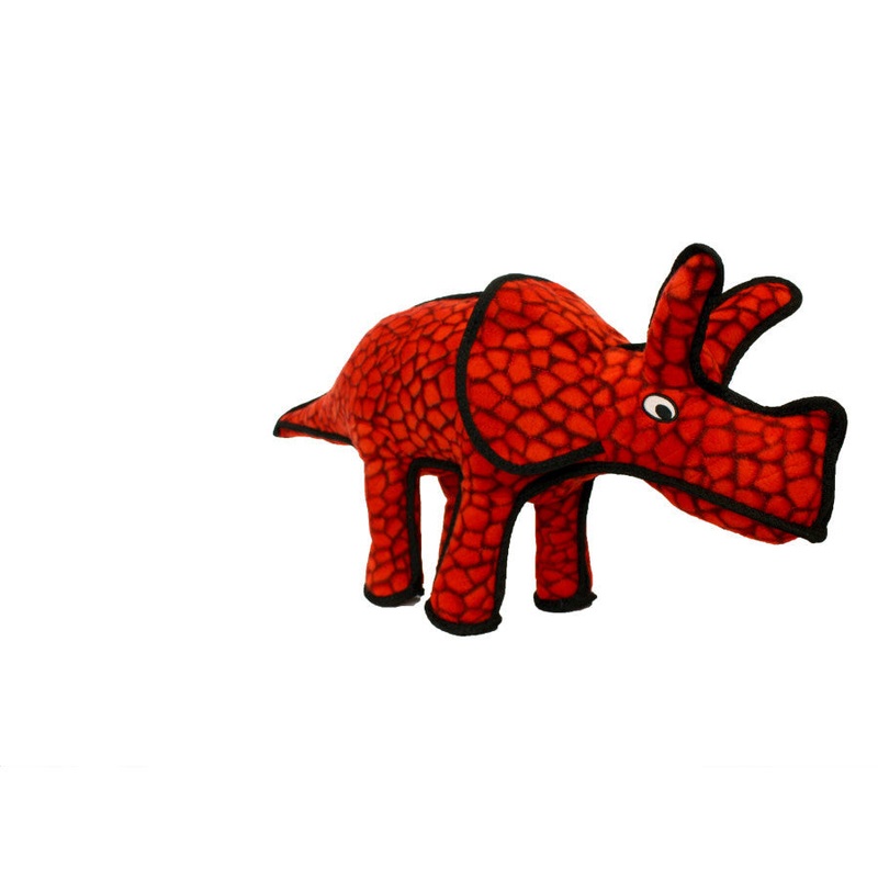 Tuffy Dinosaur Series Dog Toy Triceratops Red 29 in