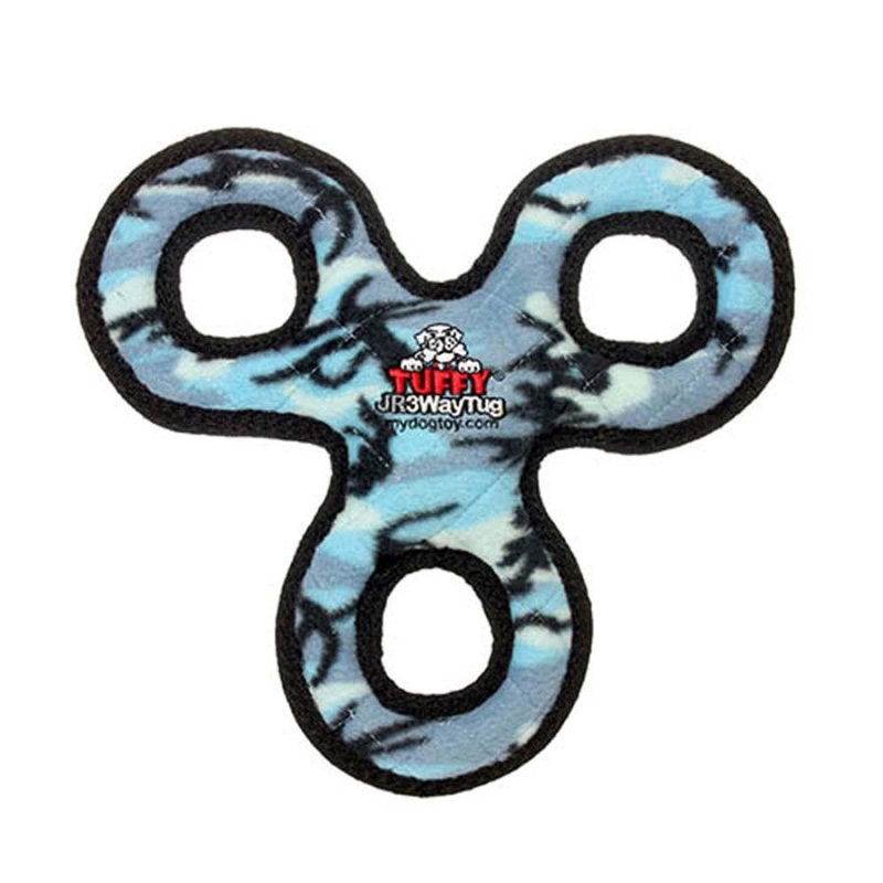 Tuffy Junior 3 Way Tug Durable Squeaky Dog Toy Blue Other 11 in