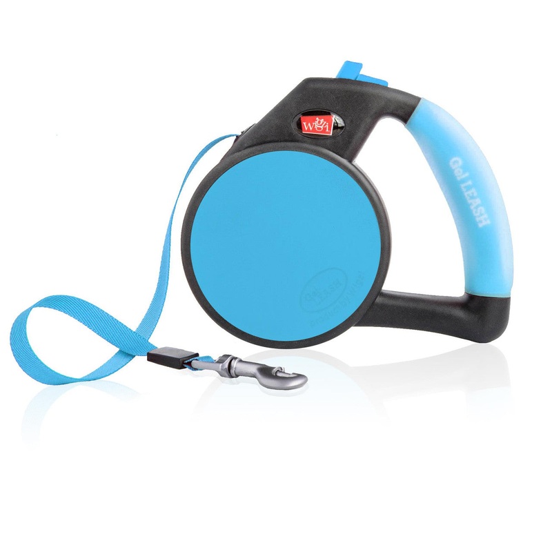 Wigzi Gel Handle Reflective Tape Retractable Leash Large Blue