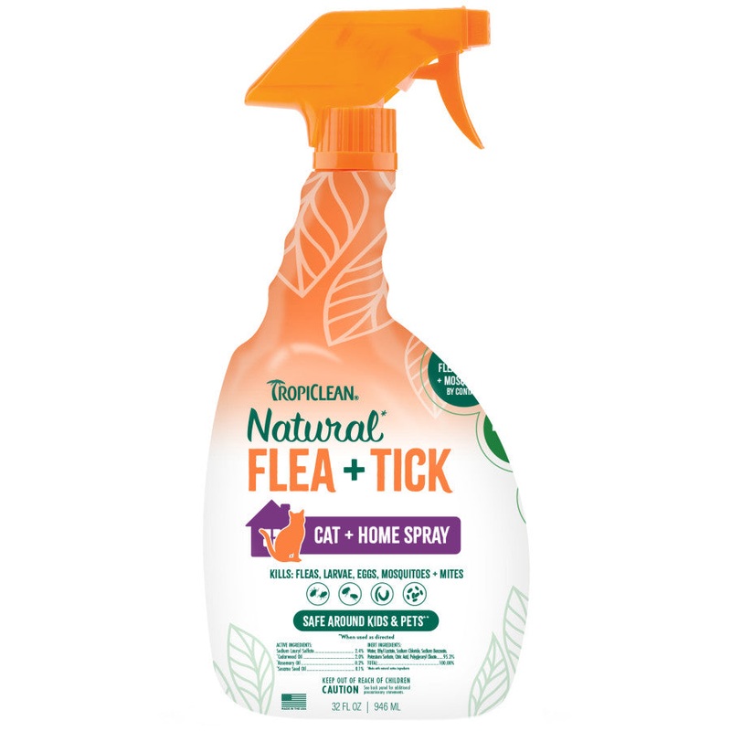 TropiClean Natural Flea & Tick Home & Cat Spray 32oz