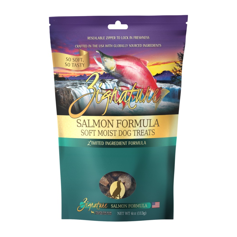 Zignature Salmon Soft Moist Treats For Dog 4 oz