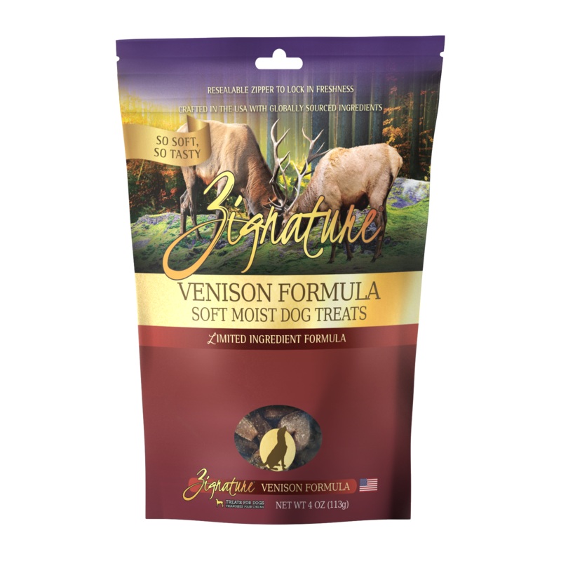 Zignature Venison Soft Moist Treats For Dog 4 oz