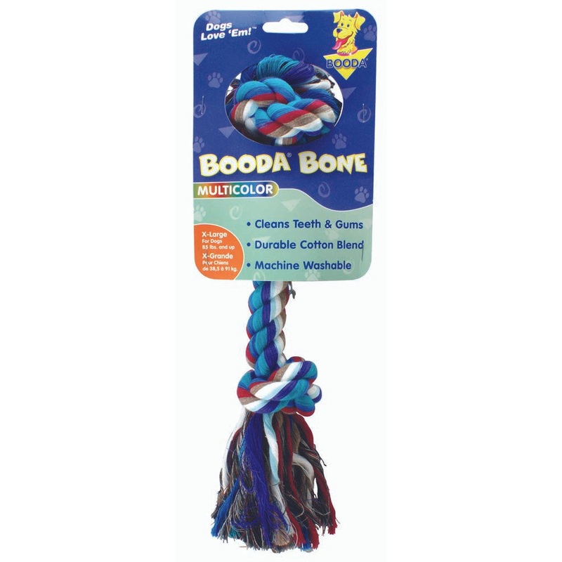Booda 2-Knot Rope Bone Dog Toy Multi-Color XL