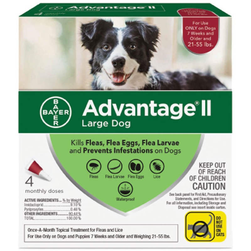 Advantage Ii Dog Large 21-55lb Red 4 Pack