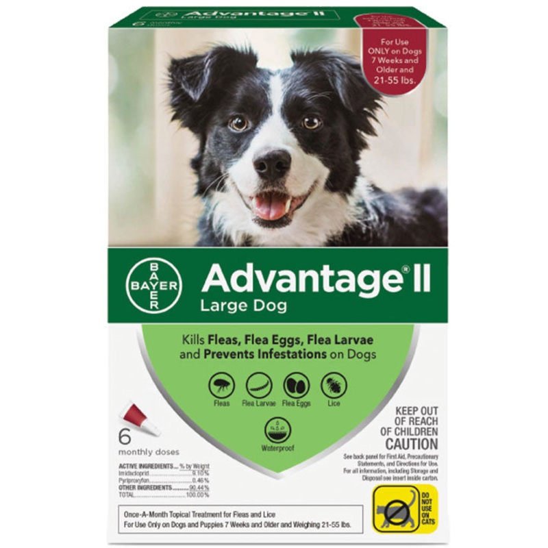 Advantage Ii Dog Large 21-55lb Red 6 Pack