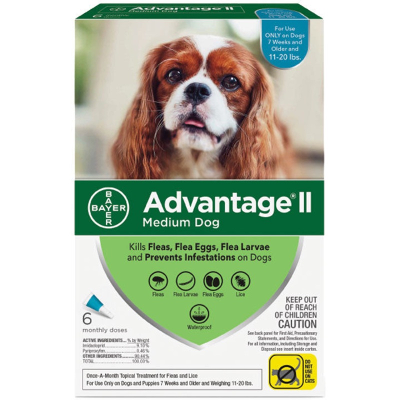Advantage Ii Dog Medium 11-20lb Teal 6 Pack