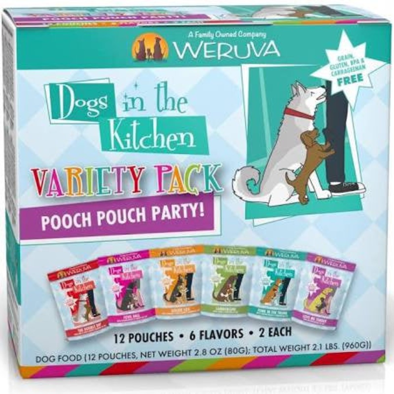 Weruva Dogs In The Kitchen Grain Free Pooch Pouch Party! Variety Pack Wet Dog Food Pouches-2.8-oz, Case Of 12-{L+x}