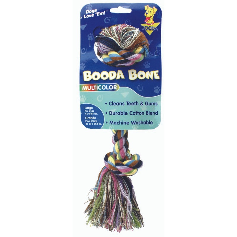 Booda 2-Knot Rope Bone Dog Toy Multi-Color LG